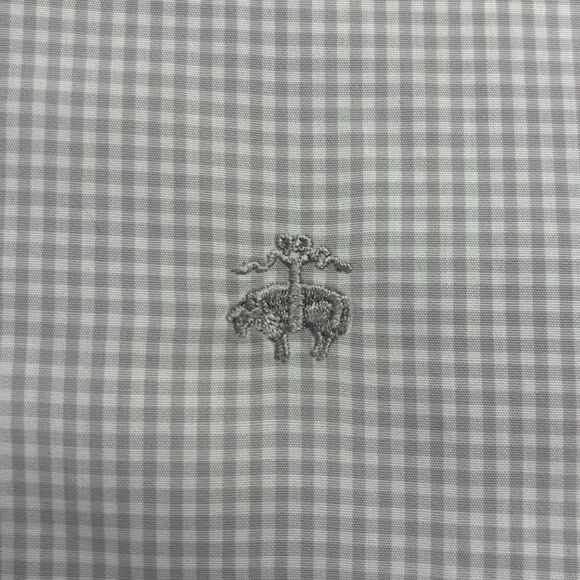 Brooks Brothers Gray Gingham‎ Check Taditional Fit Non-Iron Dress Shirt - Large - Picture 3 of 7